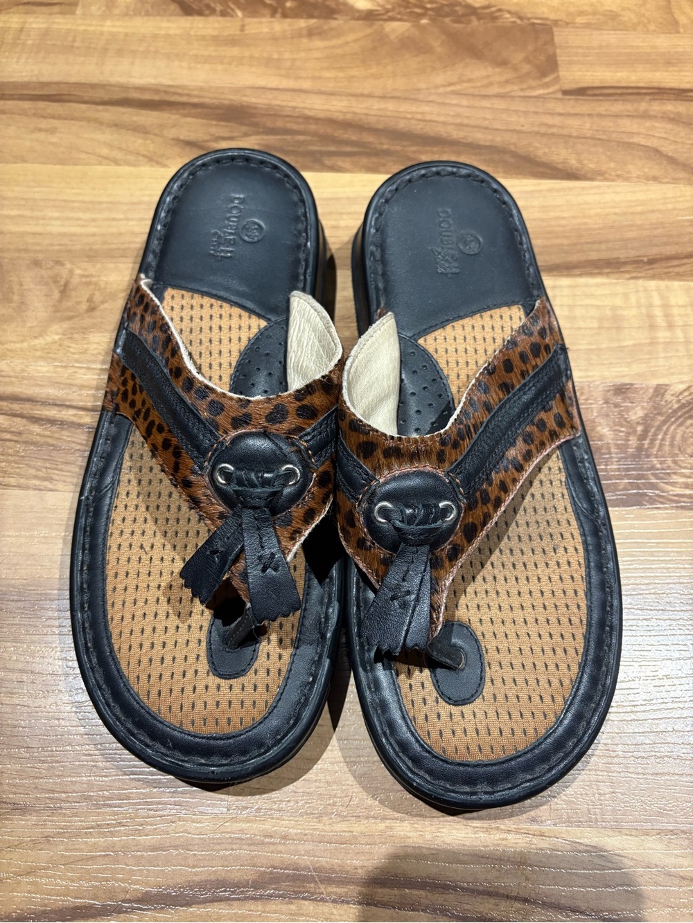 Double H Boot Co Sandal Women's 9M Leather With Hair Thong Flip Flop